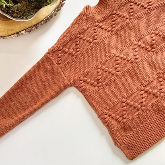 • Madewell Burnt Orange Popcorn Cardigan Sweater • - Picture 4 of 8